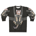 Tabby cat in a baby carrier printed on a comfortable sweatshirt