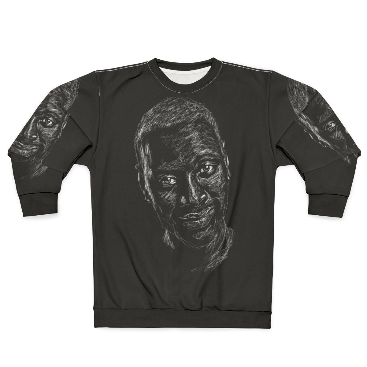Omar Sy Portrait Scribble Art Sweatshirt