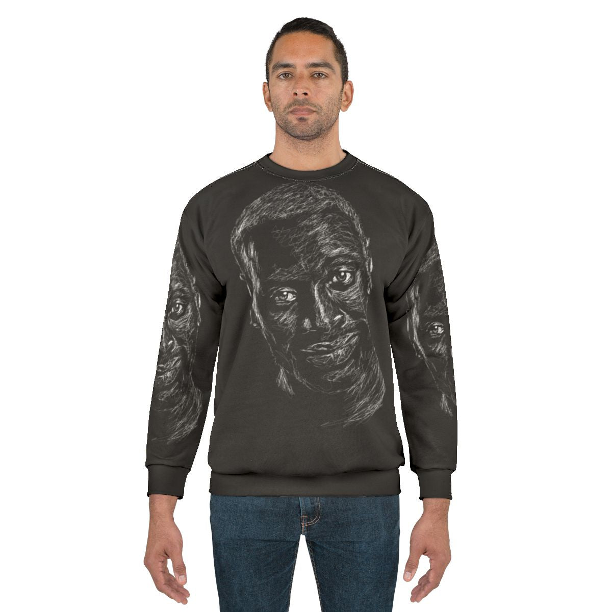 Omar Sy Portrait Scribble Art Sweatshirt