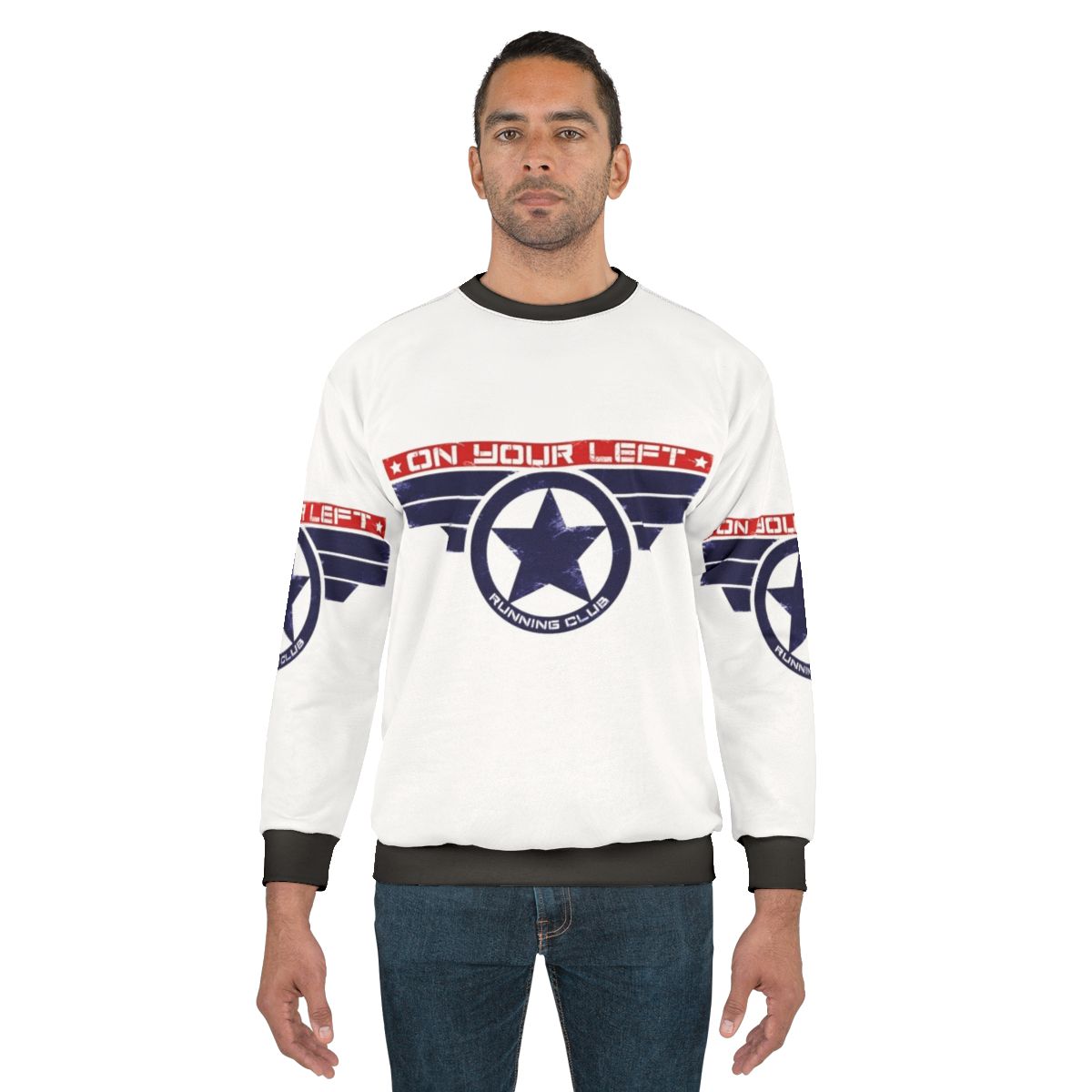 "On Your Left" Marvel Captain America Superhero Running Club Sweatshirt