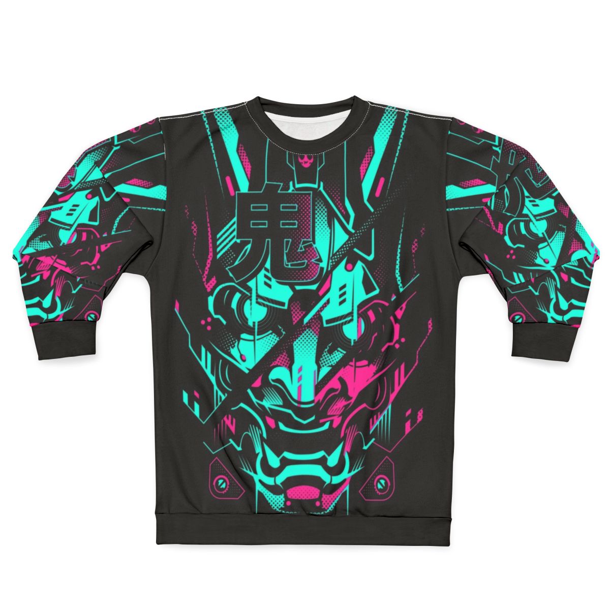 Oni Glitch Neon Cyberpunk Sweatshirt