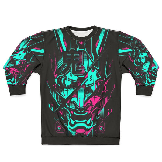 Oni Glitch Neon Cyberpunk Sweatshirt