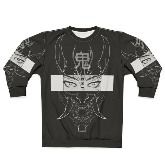Oni Sweatshirt 2 - Cyberpunk Inspired Japanese Folklore Design