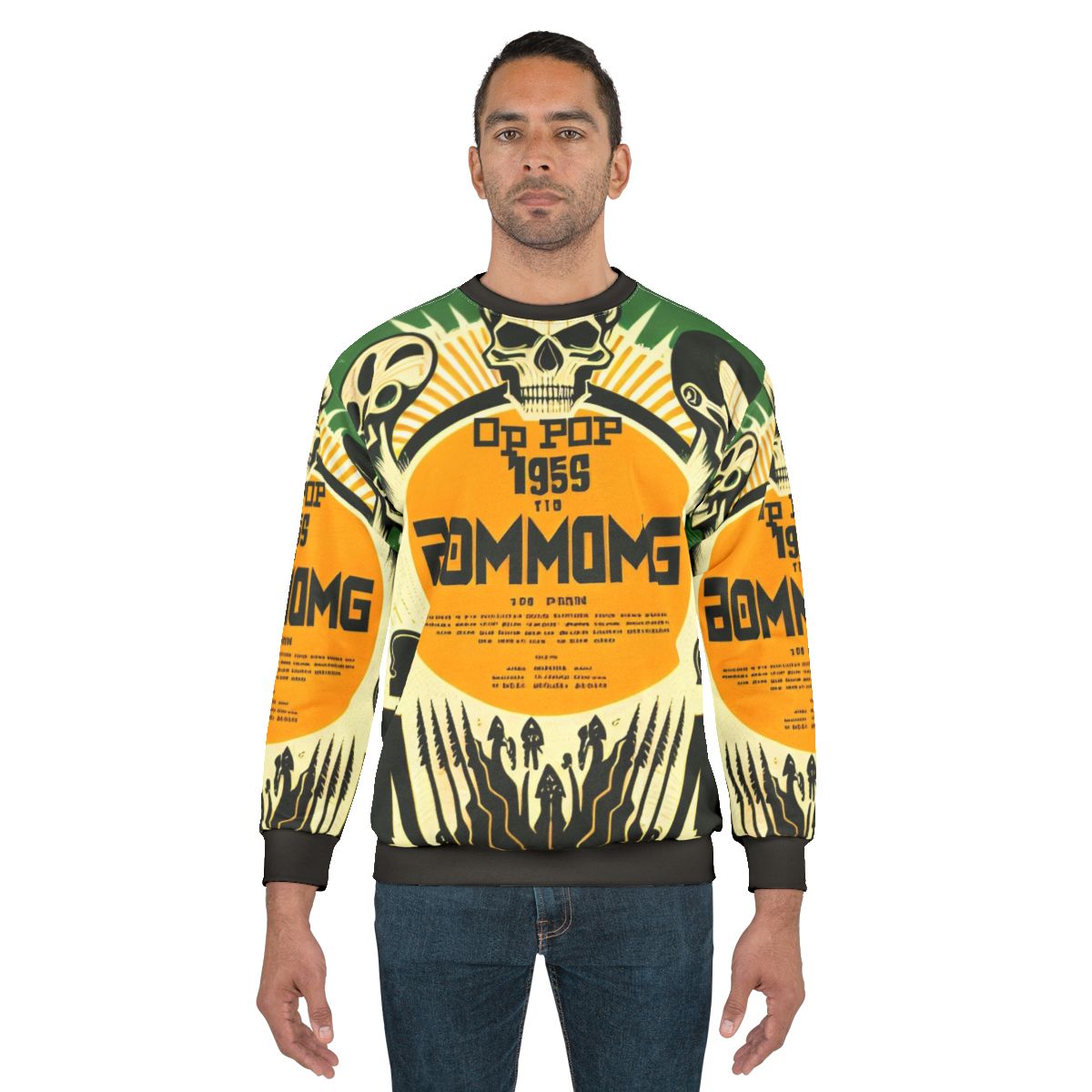 Unique pop music inspired sweatshirt with quirky design