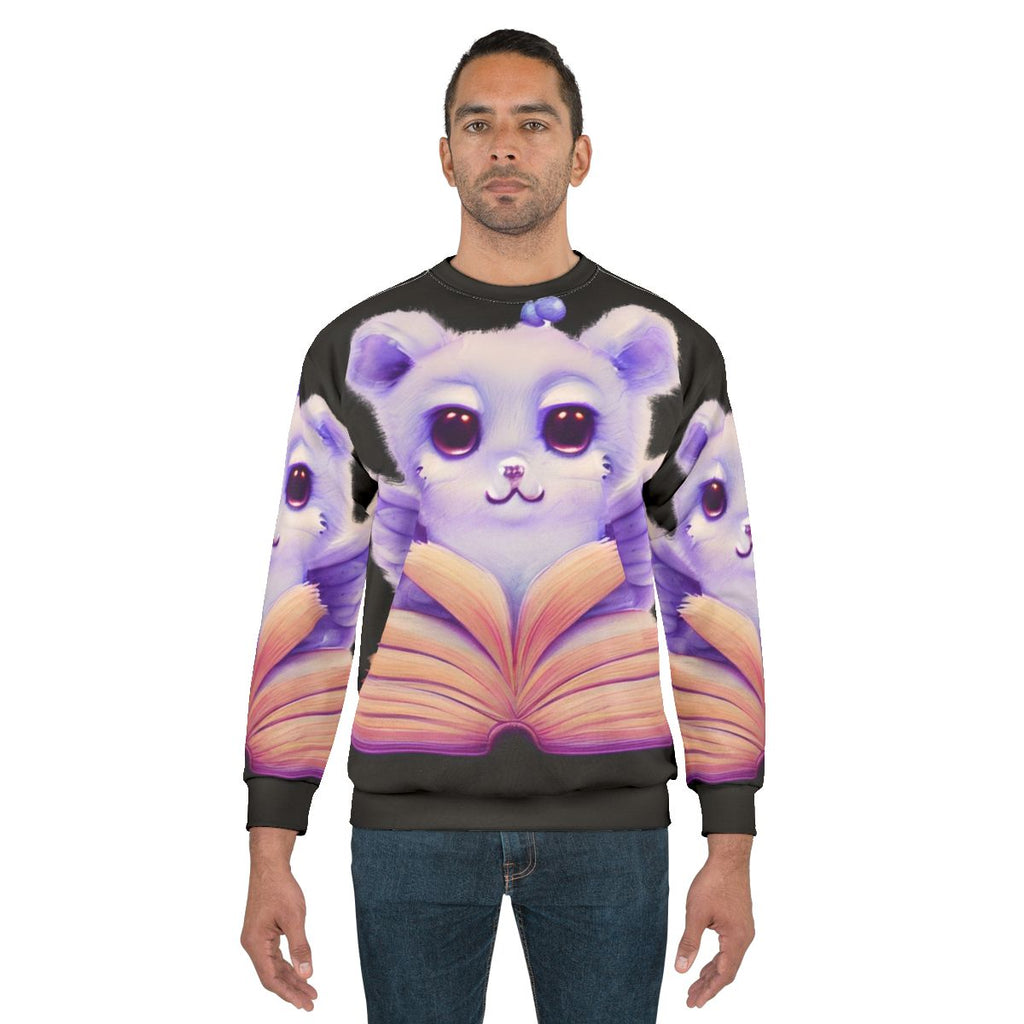 Sweatshirt featuring an open book with mythical and legendary animals