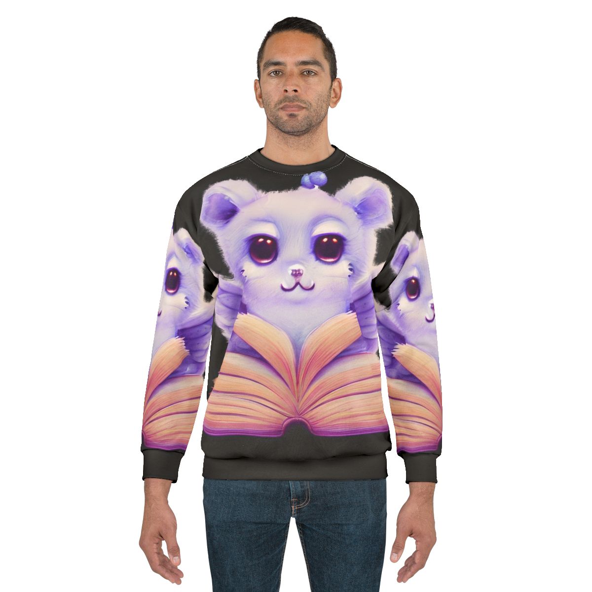 Sweatshirt featuring an open book with mythical and legendary animals