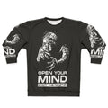 Open Your Mind Retro Sweatshirt Featuring 90s Sci-Fi Inspired Graphics