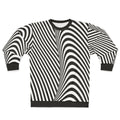 Optical illusion wave black and white sweatshirt