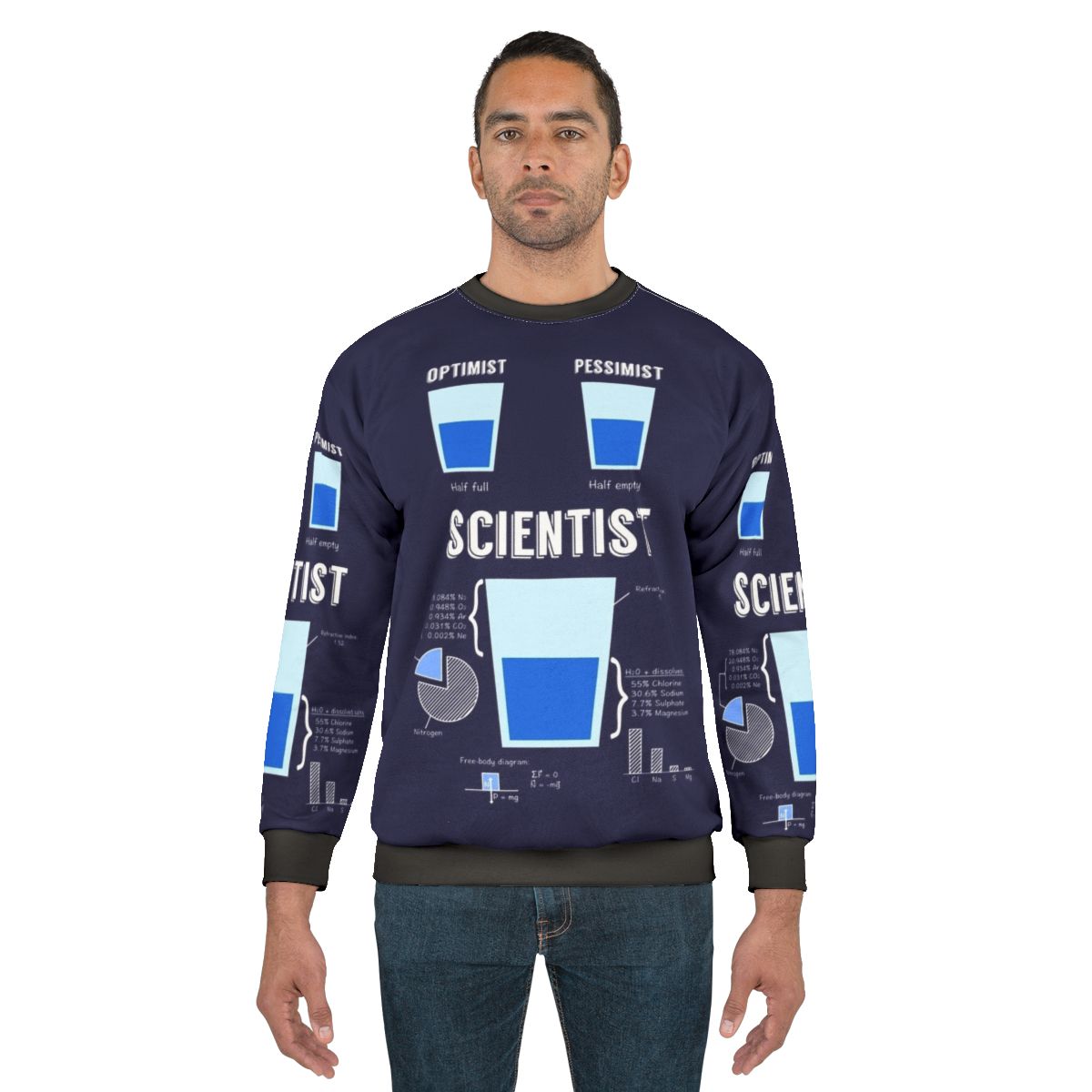 Optimist Pessimist Scientist Funny Science Sweatshirt