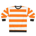 Orange horizontal striped pattern sweatshirt
