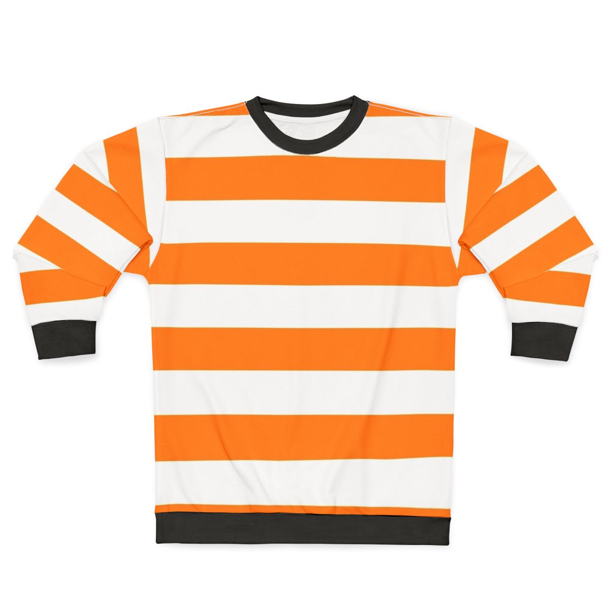 Orange horizontal striped pattern sweatshirt