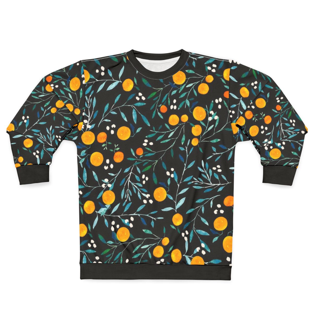 Oranges watercolor floral pattern sweatshirt