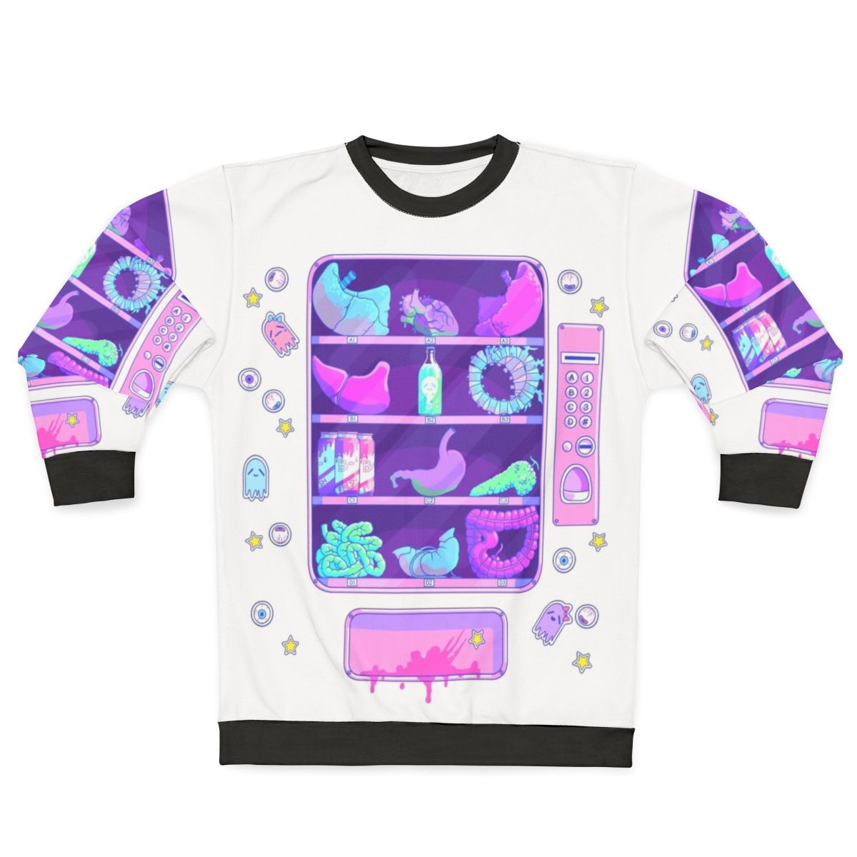 Pastel goth sweatshirt with cartoon organs design