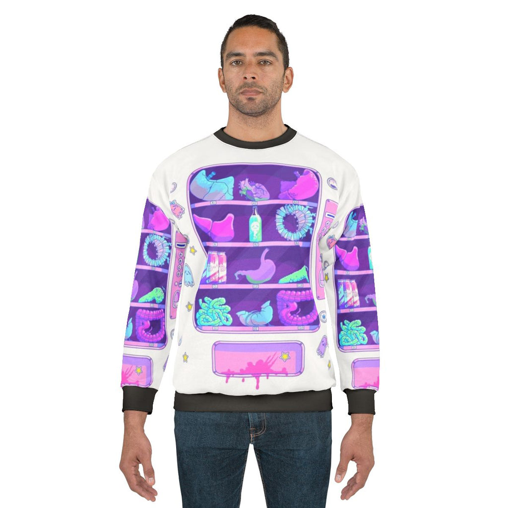 Pastel goth sweatshirt with cartoon organs design