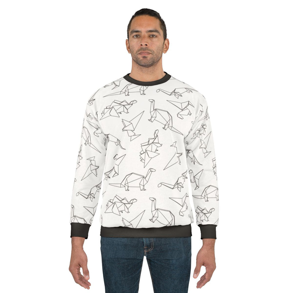 Geometric dinosaur origami sweatshirt