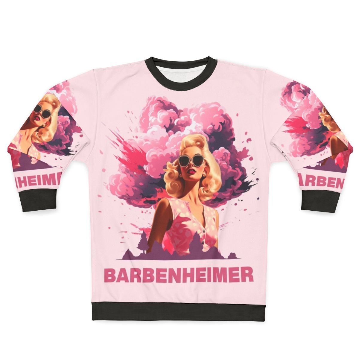 Barbenheimer 2023 Movie Sweatshirt with Barbie and Oppenheimer characters
