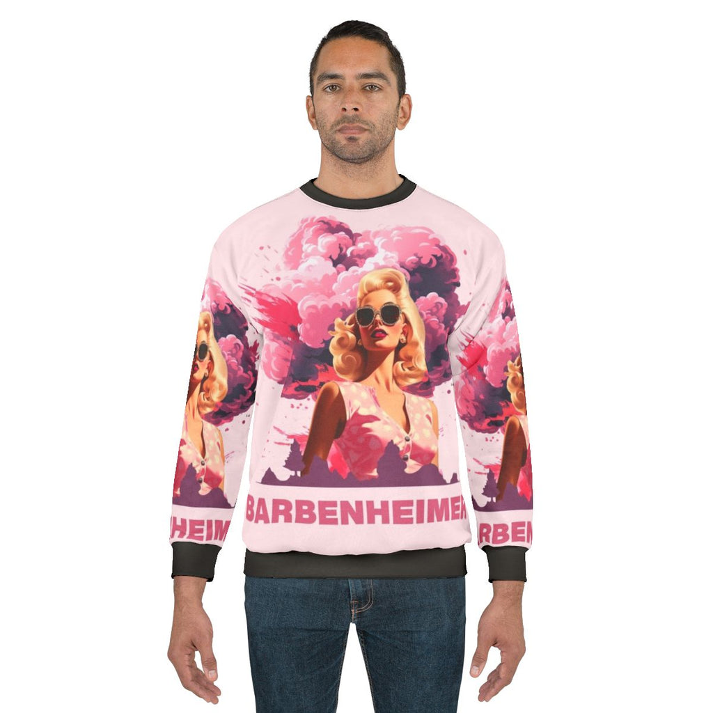 Barbenheimer 2023 Movie Sweatshirt with Barbie and Oppenheimer characters