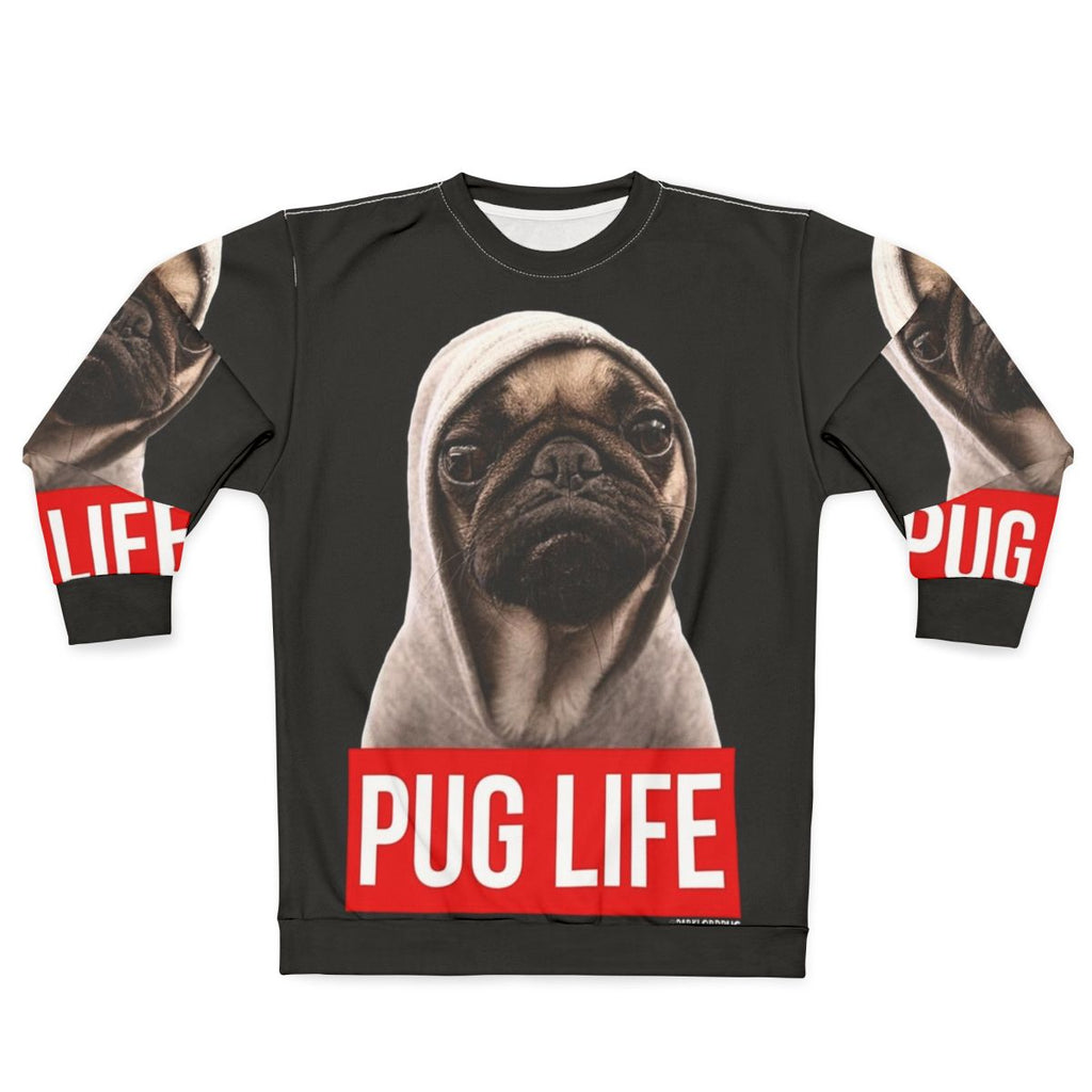 Original Pug Life Pug Sweatshirt featuring a dark lord pug design