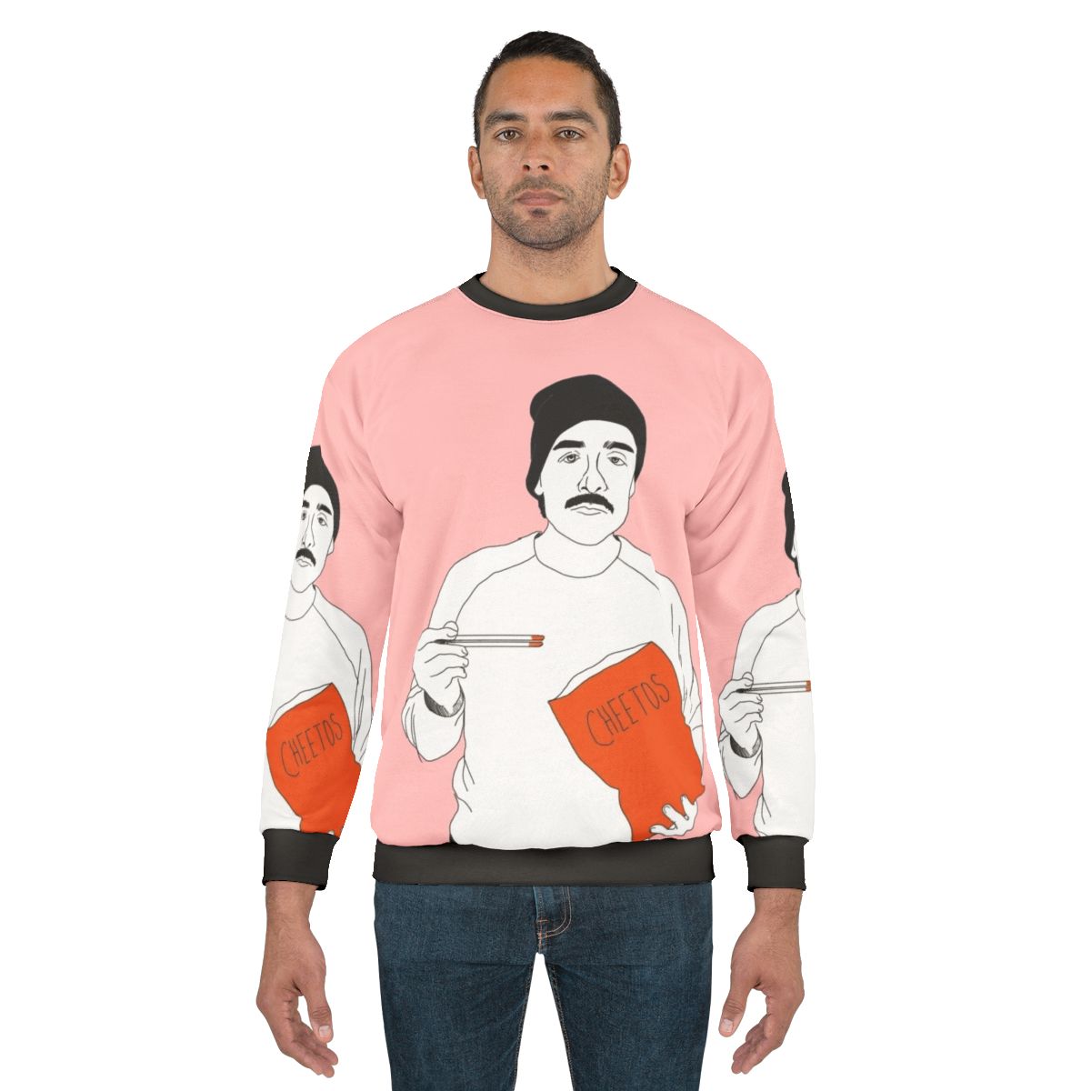 Sweatshirt featuring Oscar Isaac eating Cheetos with chopsticks