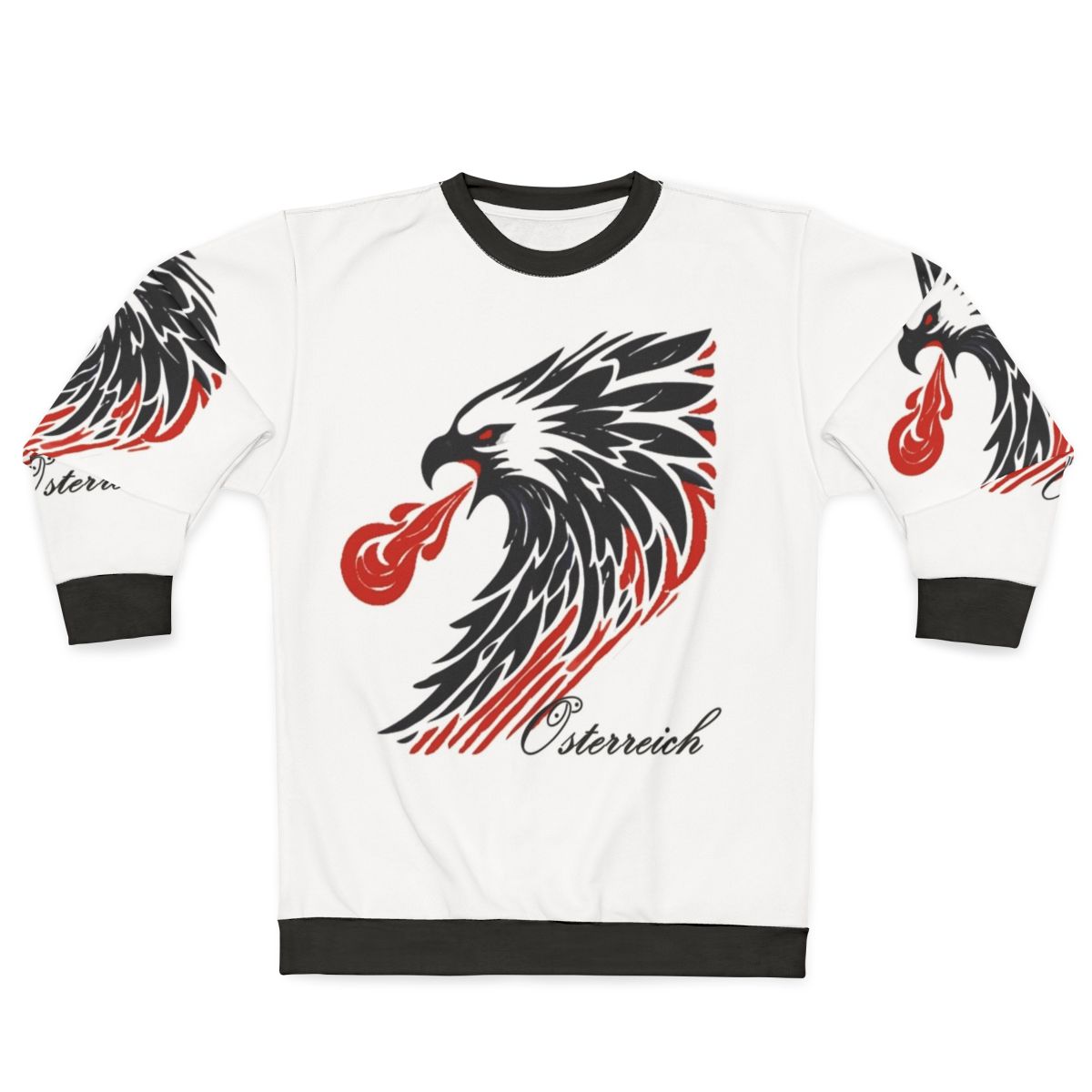 Austria Euro 2024 Patriotic Sweatshirt with Stylized Austrian Eagle Symbol