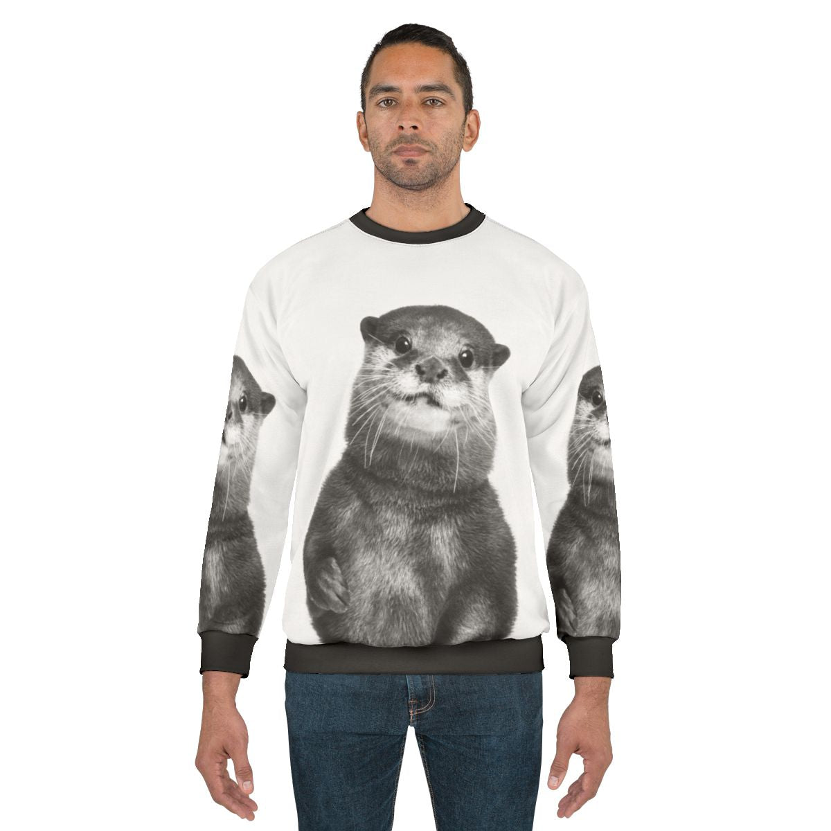 Otter sweatshirt with a cute animal portrait design