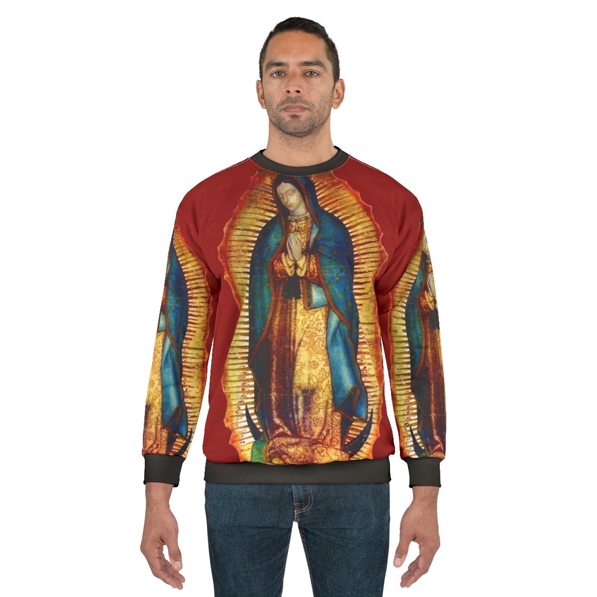 Blessed Virgin Mary Tilma Replica Sweatshirt - Our Lady of Guadalupe