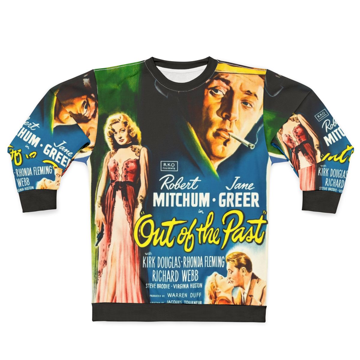 Vintage "Out Of The Past" movie poster printed sweatshirt