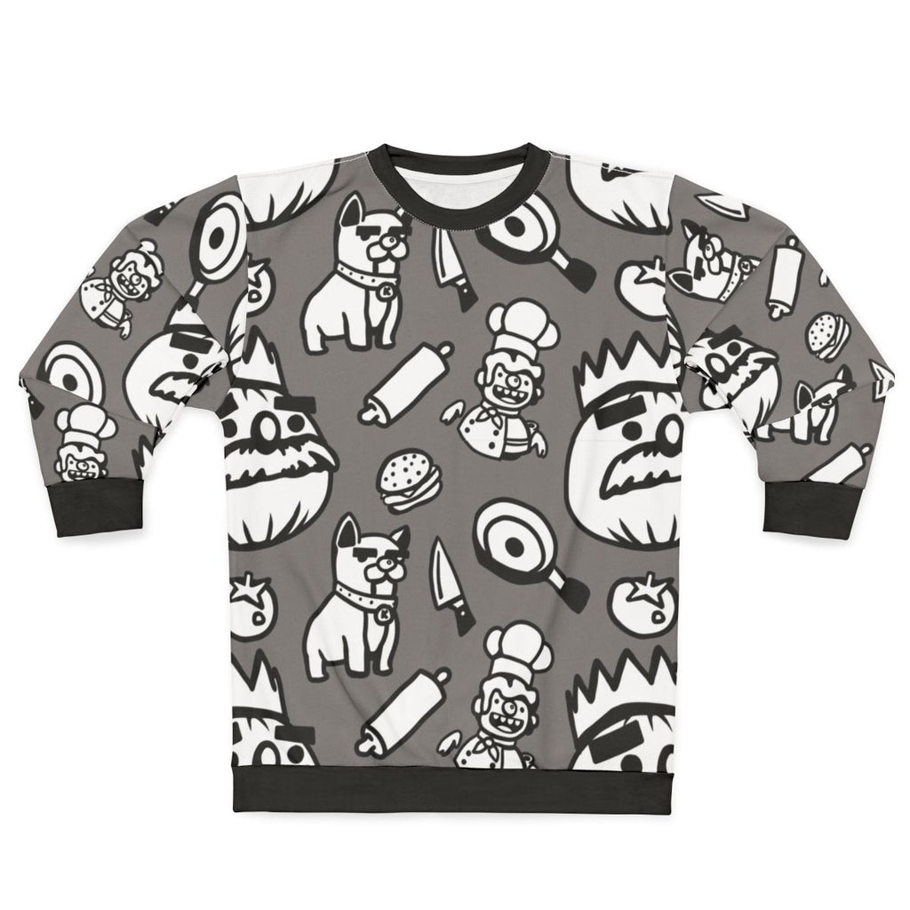 Overcooked pattern gaming sweatshirt