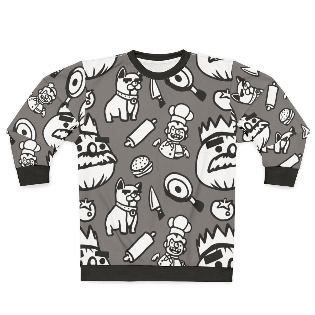 Overcooked pattern gaming sweatshirt