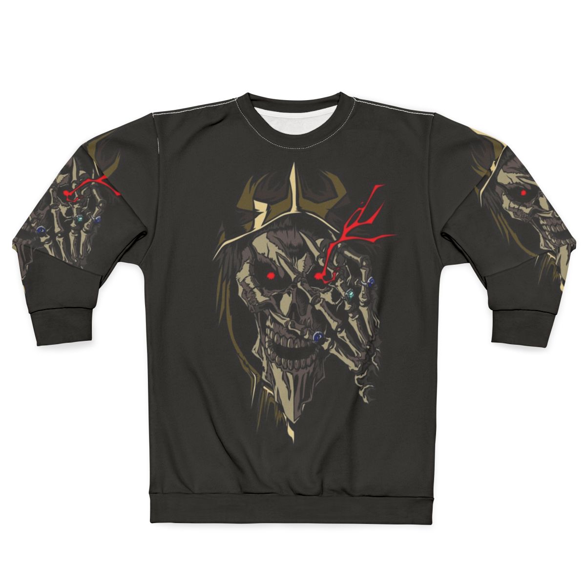 Overlord anime inspired sorcerer king sweatshirt with skull design