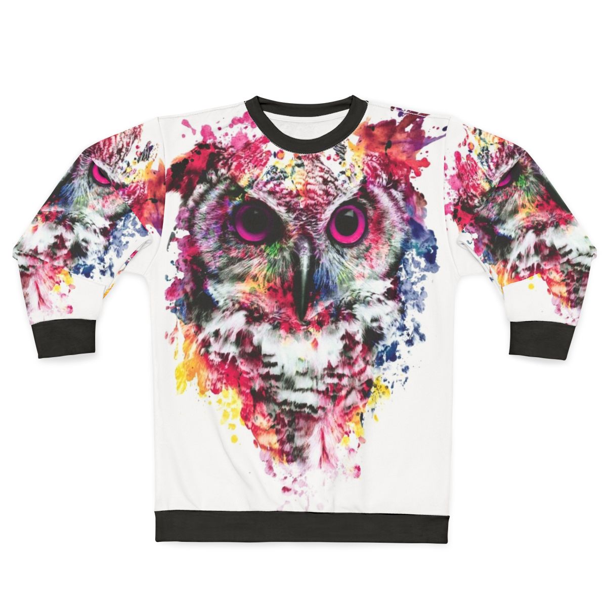 Colorful abstract owl sweatshirt