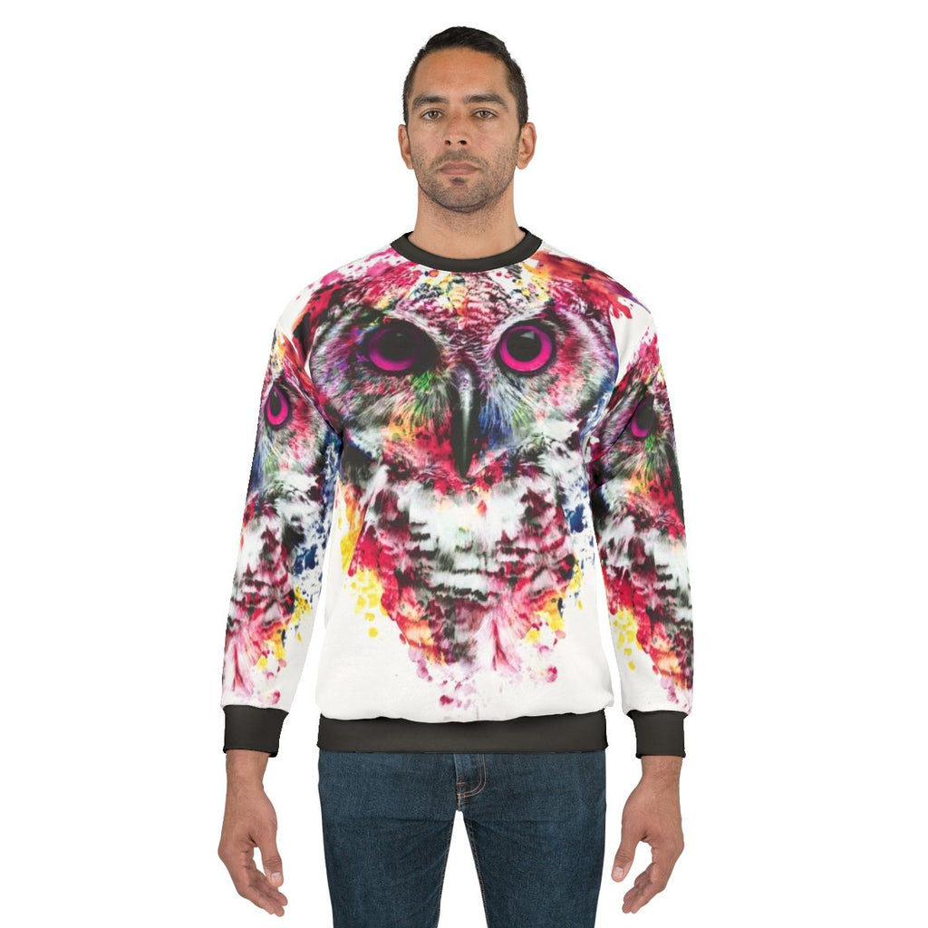 Colorful abstract owl sweatshirt