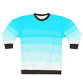 Blue sweatshirt with ombre paint strokes design