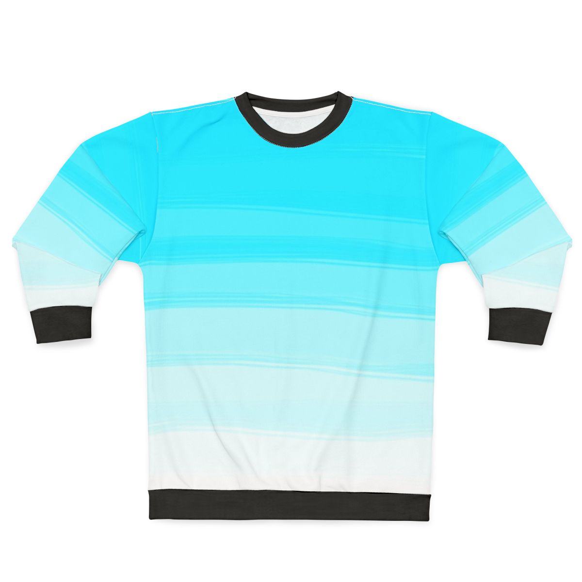 Blue sweatshirt with ombre paint strokes design