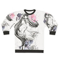 Painted Garden Sweatshirt with floral watercolor and anime-inspired design