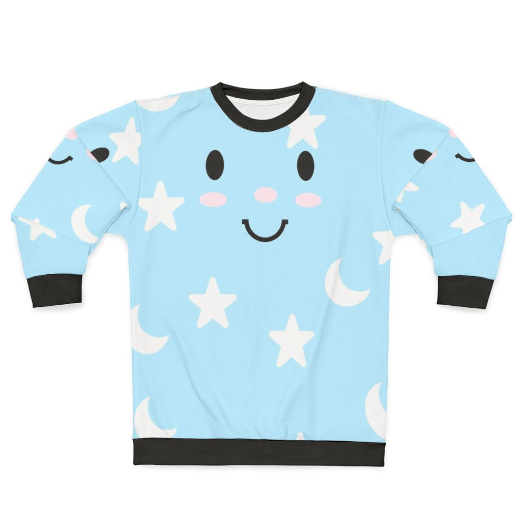 Blue moon and stars pattern pajama sweatshirt