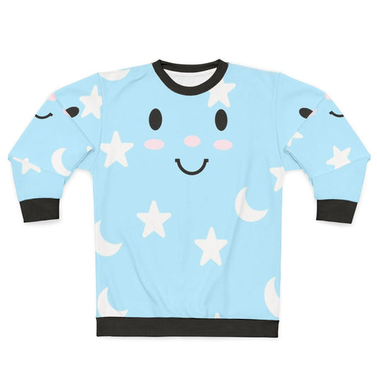 Blue moon and stars pattern pajama sweatshirt
