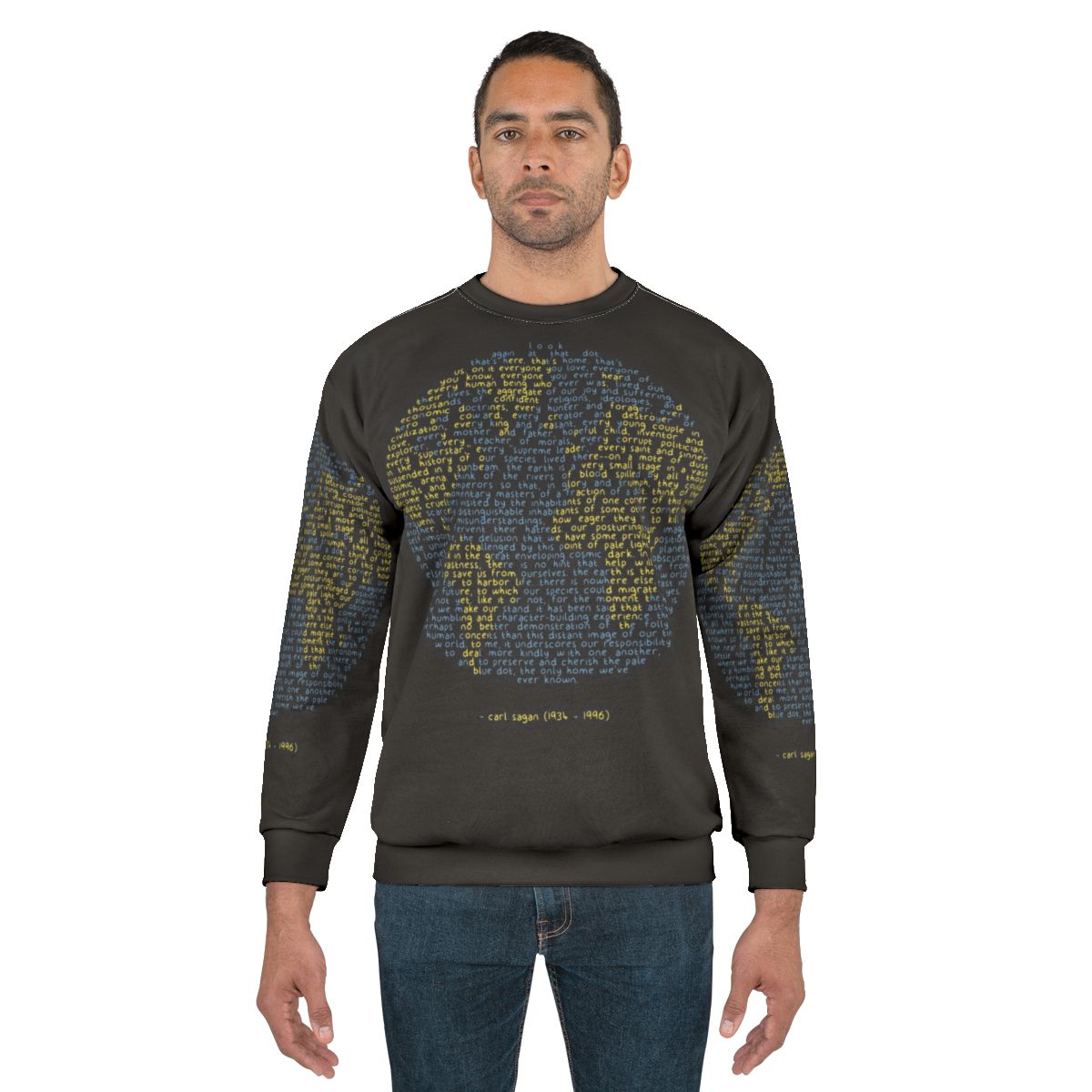 Pale Blue Dot Space Themed Sweatshirt featuring Carl Sagan's iconic quote