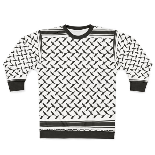 Palestinian keffiyeh sweatshirt featuring a map of Palestine
