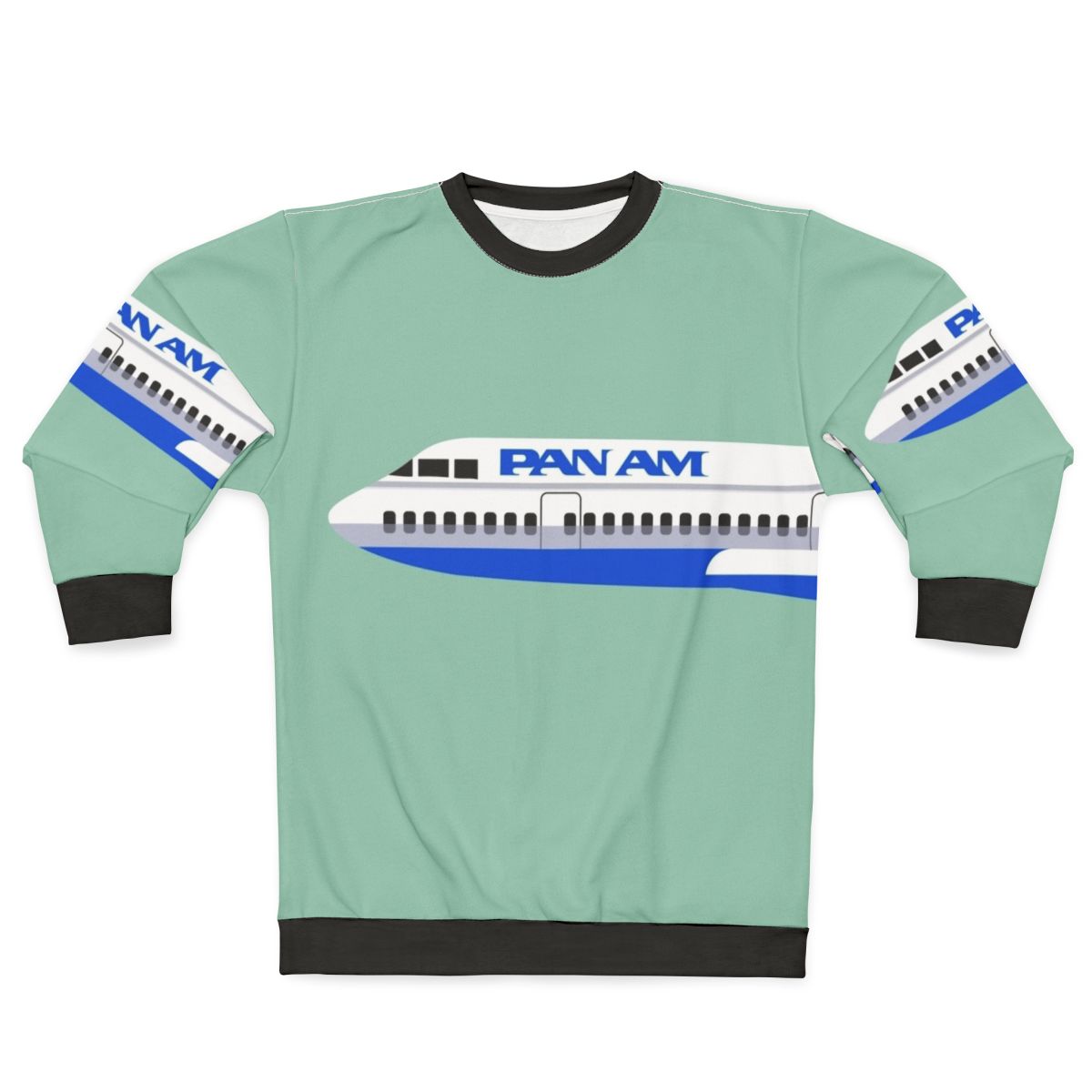 Vintage Pan Am airplane sweatshirt with retro airline logo