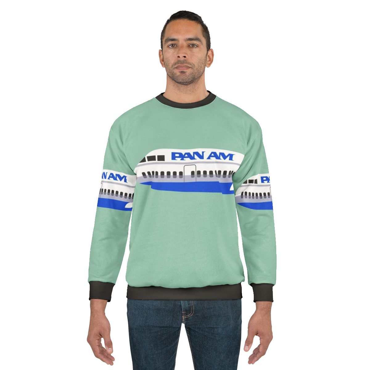Vintage Pan Am airplane sweatshirt with retro airline logo