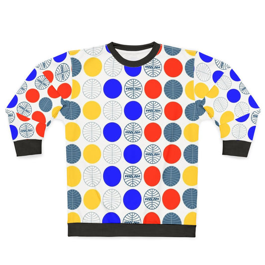  Pan Am pattern sweatshirt with retro airline graphics
