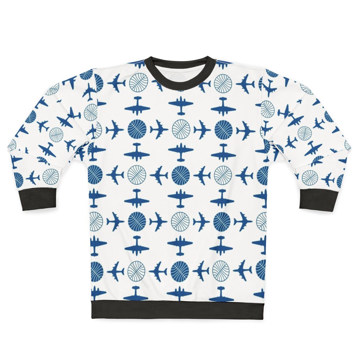 Vintage Pan Am Plane Icon Pattern Sweatshirt