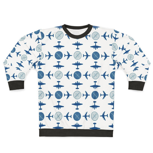Vintage Pan Am Plane Icon Pattern Sweatshirt