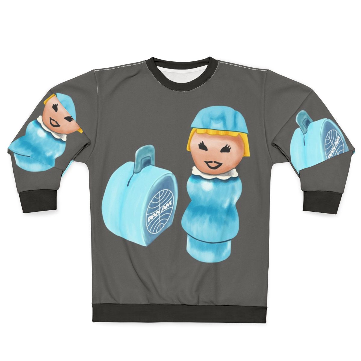 Vintage Pan Am sky hostess sweatshirt with retro aviation design