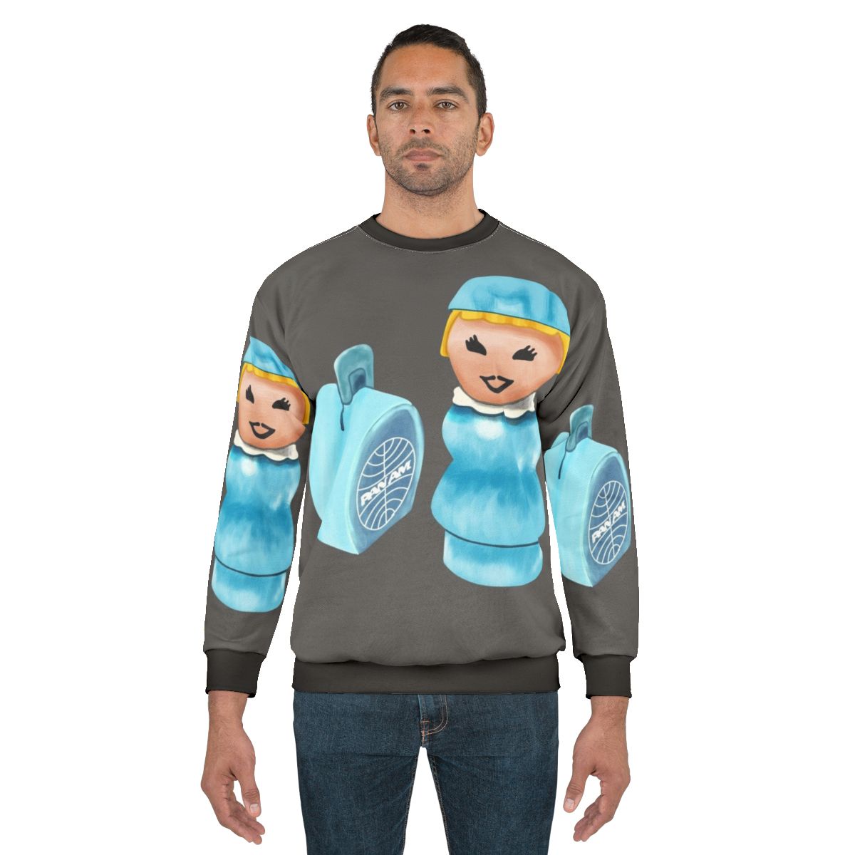 Vintage Pan Am sky hostess sweatshirt with retro aviation design