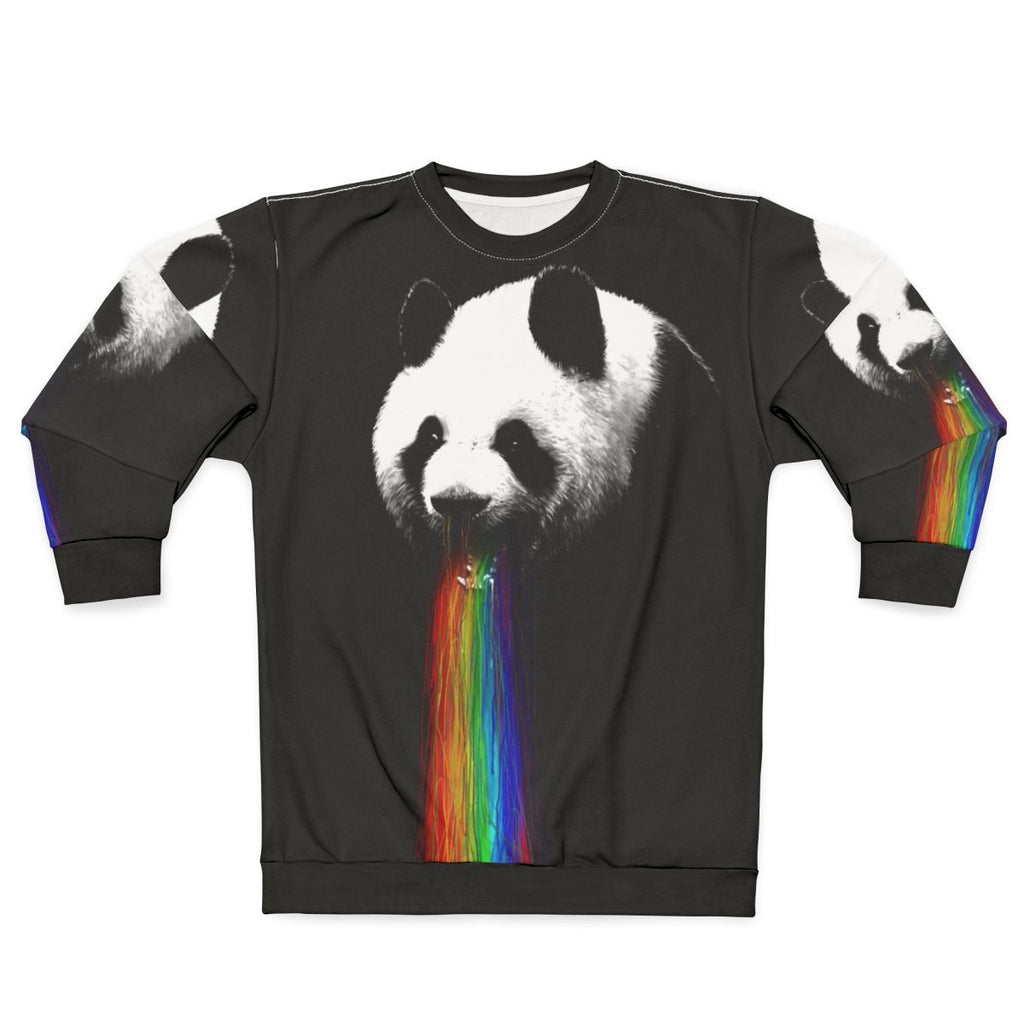 Panda sweatshirt with a colorful, graphic design