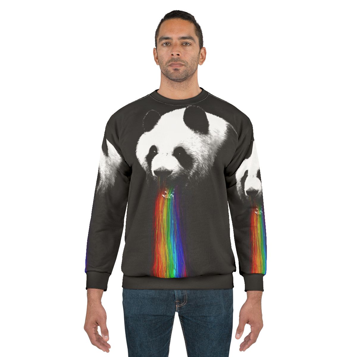 Panda sweatshirt with a colorful, graphic design
