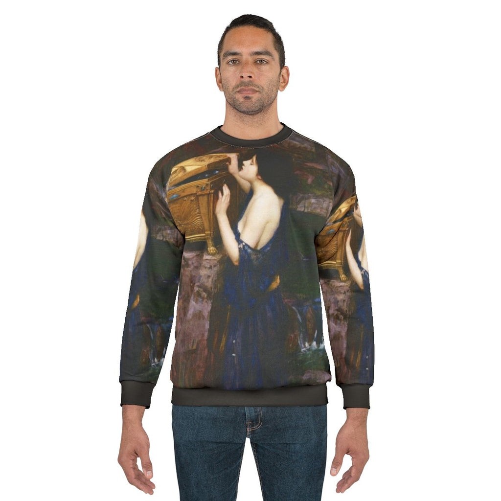 Pandora Sweatshirt Inspired by John William Waterhouse's Painting