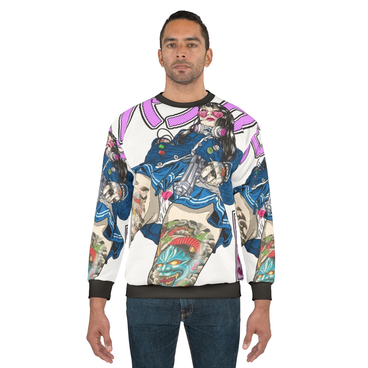 Japanese punk anime inspired sweatshirt
